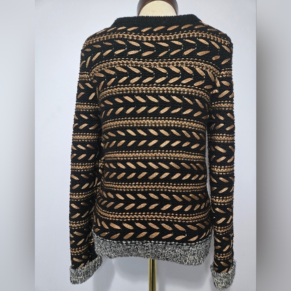 RAG & BONE black and gold lambswool sweater.  Size medium - Picture 4 of 9